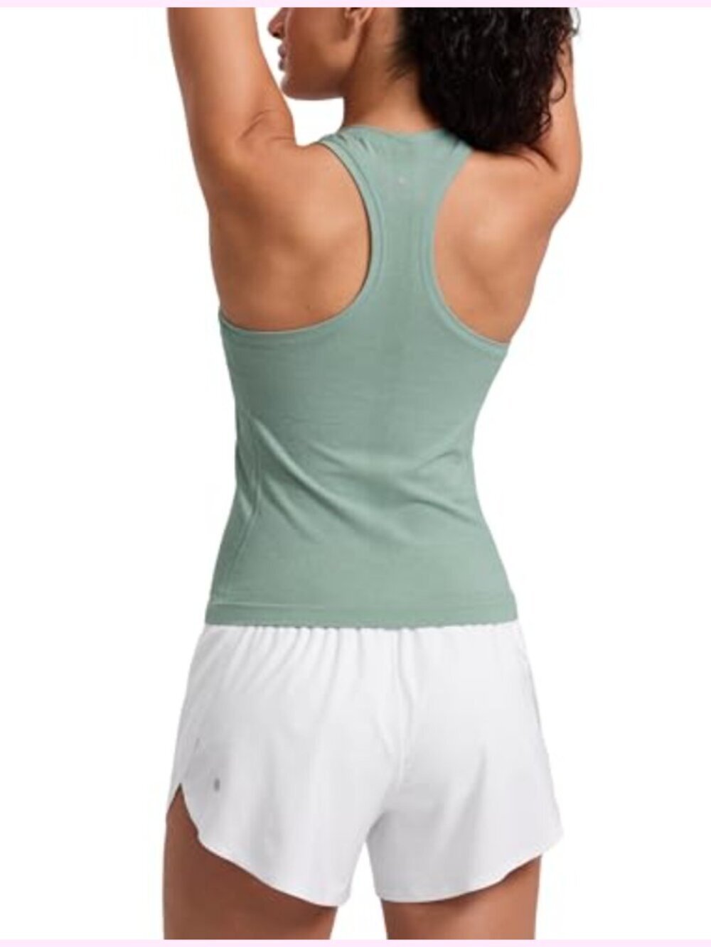 Seamless Racerback Tank Top Chafe-Free Workout Sleeveless High Neck Mesh Vents